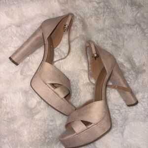 Jessica Simpson Nude Platform Heels